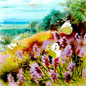 Flower Press -all seasons card range : BB 11  LARGE WHITE