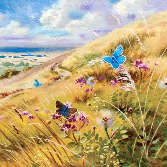 Flower Press -all seasons card range : BB 16  ADONIS BLUE