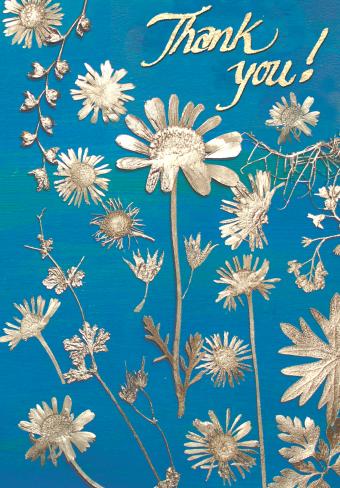 Flower Press -all seasons card range : BG16 THANK YOU 