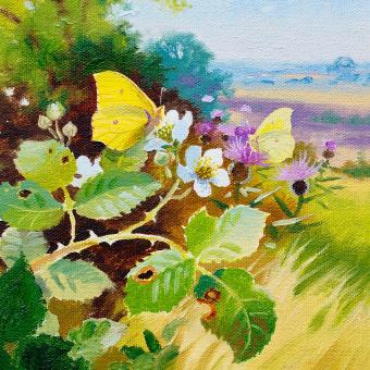 Flower Press -all seasons card range : BB20 BRIMSTONE   