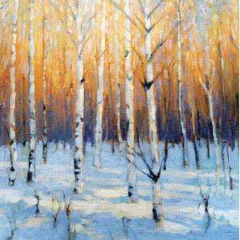 Flower Press -all seasons card range : LD 14 WINTER BIRCHES