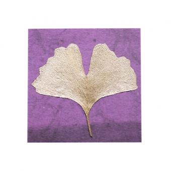 Flower Press -all seasons card range : RLG 2  Gingko gold/aubergine