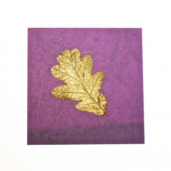 Flower Press -all seasons card range : RLO 1  OAK  / Aubergine
