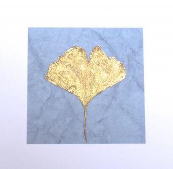 Flower Press -all seasons card range : RLG 3  Gingko gold/ grey