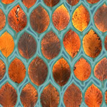 Flower Press -all seasons card range : LP08  Beech   