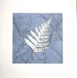 REAL LEAF  Hand Crafted card range : RLF 3  FERN silver/grey