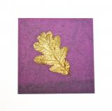 REAL LEAF  Hand Crafted card range : RLO 1  OAK  / Aubergine