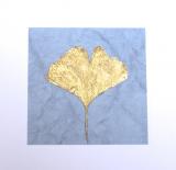 REAL LEAF  Hand Crafted card range : RLG 3  Gingko gold/ grey